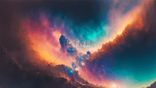 炫彩背景图片_酷炫炫彩星系星云