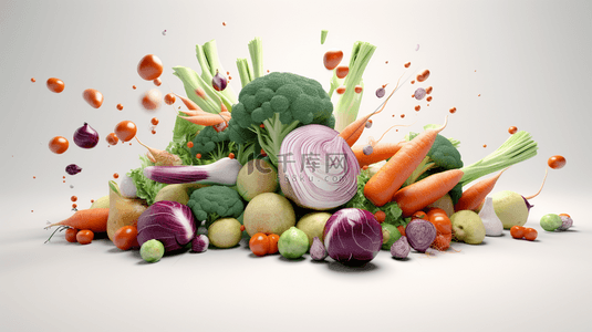 组合背景图片_创意新鲜蔬菜组合食物