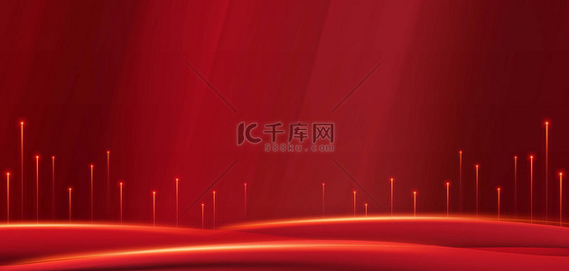 红色年会科技背景图片_高端大气抽象红色商业科技背景