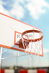 篮球开幕式背景图片_写实篮球框运动背景C4D合成背景