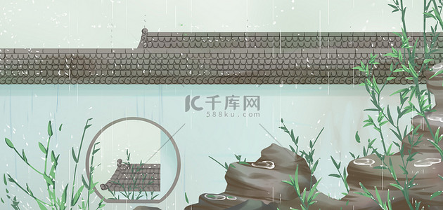 阴天背景图片_雨水海报建筑雨滴