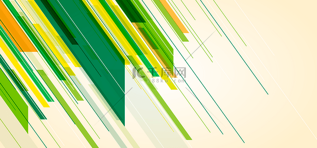 商务科技海报模板背景图片_明亮简单优雅春日几何抽象绿色黄色线条背景