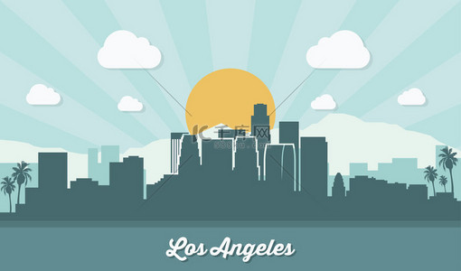 美国洛杉矶背景图片_洛杉矶的天际线