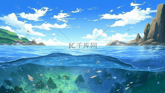 夏天唯美清新海洋风景