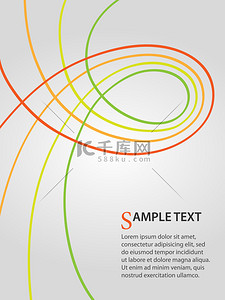 促销海报背景图片_业务背景与绿色和橙色曲线
