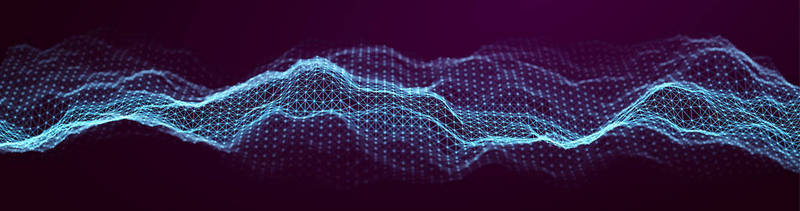 音乐抽象背景蓝色。均衡器的音乐，显示声波与音乐波，音乐背景均衡器矢量概念.
