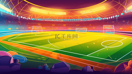体育竞技背景背景图片_绿色足球场体育操场背景