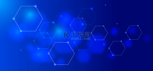 木板背景图片_蓝色科技创意未来几何化学六边形光效背景