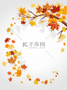 秋天背景图片_秋天的叶子旋流