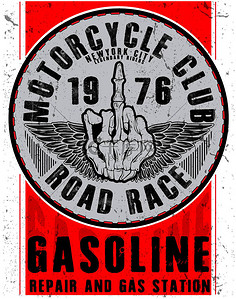 摩托车海报背景图片_t恤或海报设计与摩托车的例证.