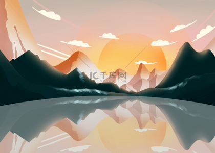 森林背景图片_夕阳日落背景