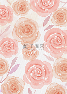 玫瑰花抽象水彩婚礼壁纸背景