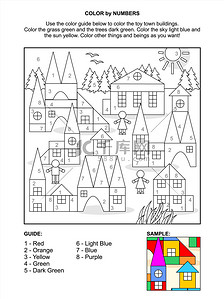 玩具背景图片_颜色的数字活动页-玩具城