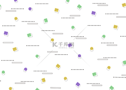 可爱卡通色块孟菲斯几何背景