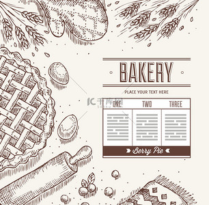 菜单设计背景图片_烘焙面包模板