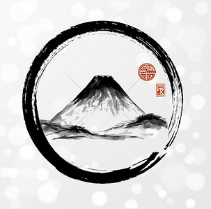 富士康简介背景图片_黑色的 enso 循环的富士山山