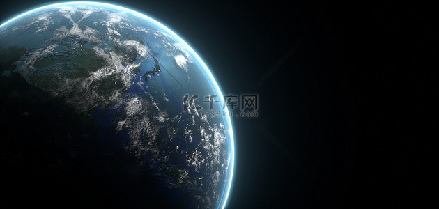 地球蓝色宇宙背景图片_星球地球蓝色科幻宇宙