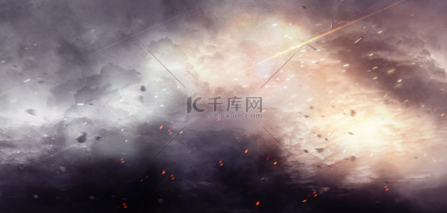 游戏战火火焰光效黑色大气电竞比赛海报背景