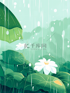 谷雨夏至背景图片_夏季谷雨节气简约背景