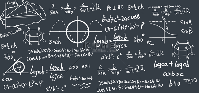 黑板上的公式方程教育数学公式背景