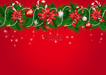 圣诞节海报红色背景图片_圣诞节拐杖红色背景