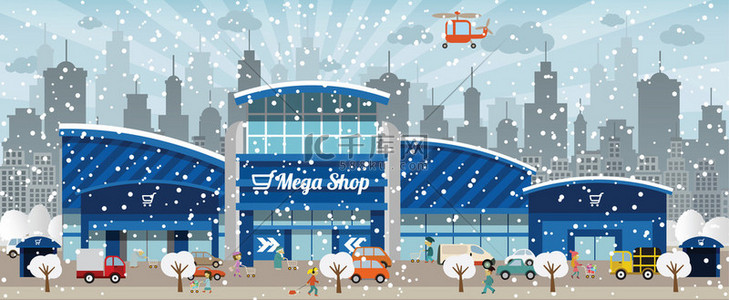 购物商场背景背景图片_在这座城市 (冬季购物)