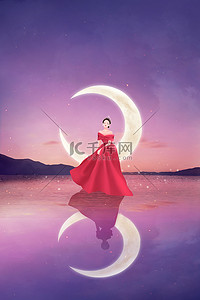 三八妇女节背景图片_三八女神紫色简约合成背景