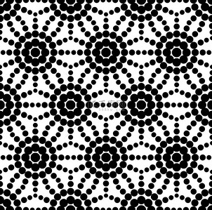 黑色和白色几何圆无缝模式