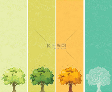 四季组合背景图片_四季-春、 夏、 秋、 冬