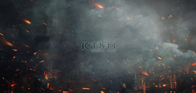 战争背景背景图片_战火火焰光效黑色大气游戏电竞比赛海报背景