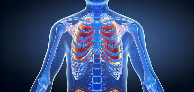 人体医疗背景图片_人体结构肺部