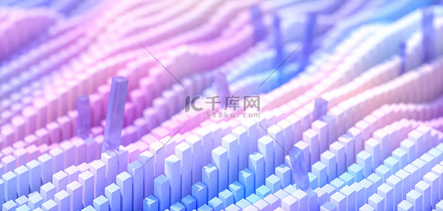 3D渐变立体几何 马卡龙C4D背景