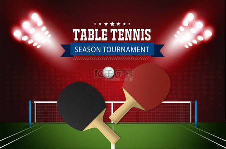 sport背景图片_Ping Pong or table Tennis tournament. poster or banner vector template design.