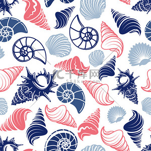 海星贝壳背景图背景图片_海洋无缝模式与海贝壳
