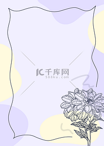 花卉线条紫色抽象涂鸦背景