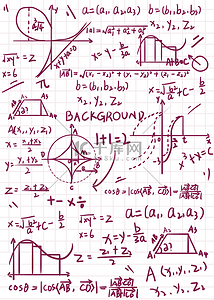 打饭学生背景图片_白纸红字教育数学公式背景
