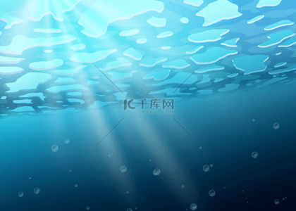 男士止步模板背景图片_水面波纹气泡光线卡通风格海洋背景