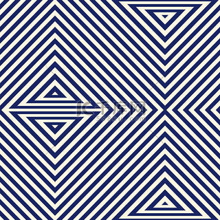 图案与几何装饰。条纹海军蓝抽象背景。重复三角形壁纸.