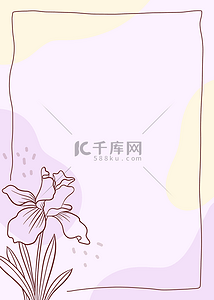 矢量手绘线条盛开的花朵背景图片_花卉线条紫色涂鸦花纹抽象背景
