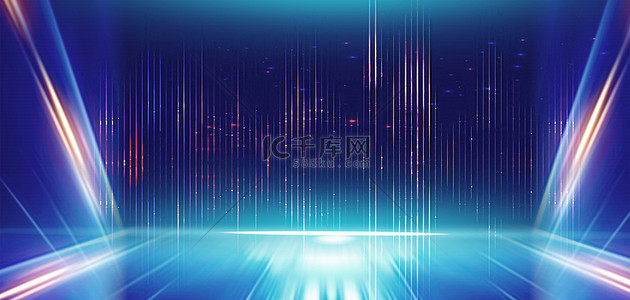 科技炫酷商务背景背景图片_科技光线蓝色炫酷科技海报背景