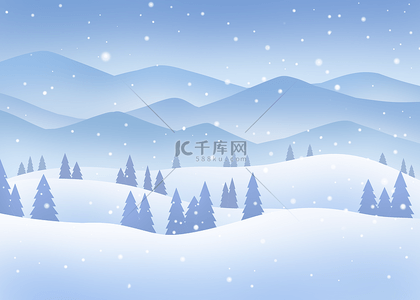 旅游雪山背景图片_雪景雪山群山冬天下雪景色蓝色背景