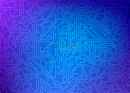 电脑背景图片_电脑光效科技主题智能芯片蓝紫渐变背景