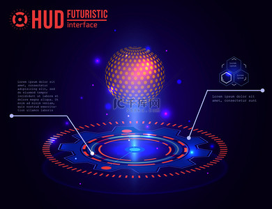 hud科技背景图片_未来派 hud 界面元素