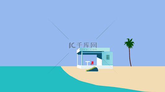 海边别墅背景图片_极简主义风格海边度假电脑壁纸背景