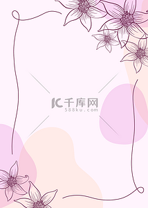 花卉线条渐变紫色抽象背景