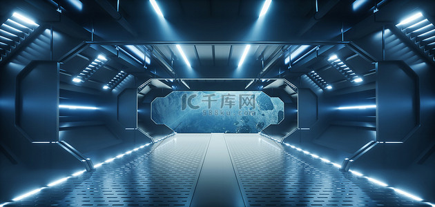 机械科技通道走廊c4d