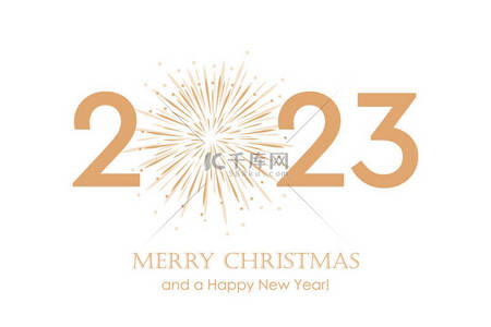 happy new year 2023 typography with fireworks vector illustration EPS10