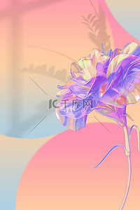 酸性弥散风背景图片_母亲节花朵粉紫色酸性风母亲节背景