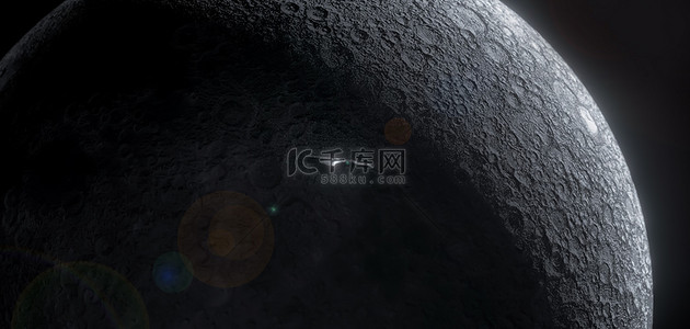 C4D黑色宇宙空间3D月球背景