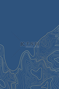 复古蓝色背景图片_简约山纹线条蓝色中式国风背景蓝金